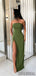 Strapless Sheath Long Prom Dresses With High Split, PD0996