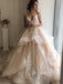V-neck Lace Tulle Elegant Wedding Dresses, Bridal Gown, WD0285