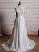 Lace V Neck A-line Cheap Beach Wedding Dresses Online, WD386