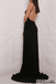 Spaghetti Black Side Slit Prom Dresses, Simple Cheap Prom Dresses, Long Prom Dresses, PD0664
