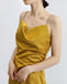 Charming Turmeric Soft Satin Spaghetti Straps Long Homecoming Dresses, HD0182