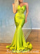 Sexy Shiny Satin Sweetheart V-Neck Sleeveless Mermaid Long Prom Dresses,SFPD0421
