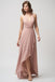 Spaghetti Straps V-neck High Low Blush Pink Bridesmaid Dresses, BD1066