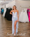 Sexy Sequin Sweetheart Sleeveless Side Slit Mermaid Long Prom Dresses With Feather,SFPD0686
