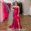 Sexy Sequin Sweetheart Sleeveless Side Slit Mermaid Long Prom Dresses With Feather,SFPD0688