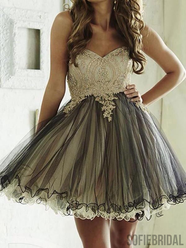 Cheap Cute Simple Lace Grey Homecoming Dresses 2018, CM489 SofieBridal Cheap Cute Simple Lace Grey Homecoming Dresses 2018, CM489 SofieBridal