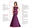 One Shoulder Navy Velvet Long Prom Dresses, PD0838