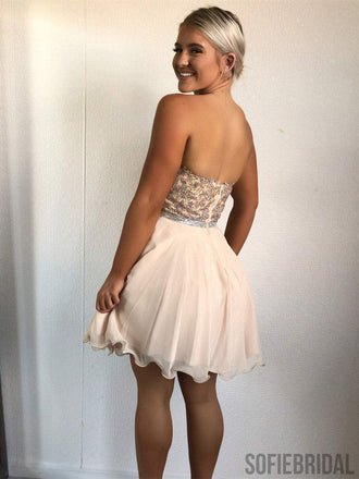 Sweetheart Lace Chiffon Homecoming Dresses, Beaded Homecoming Dresses, Homecoming Dresses, CM503