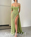 Sexy Special fabric Sleeveless Side Slit Mermaid Long Prom Dresses, PD0860