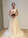 Long A-lien Lace Tulle V-back Scoop Neckline Elegant Wedding Dresses, WD0013
