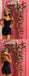 Charming Black Sequin V-Neck Strapless Mini Homecoming Dresses,HD0198