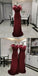 Unique Rust Satin Bridesmaid Dresses Mermaid Long Wedding Guest Dress,SFWG00426