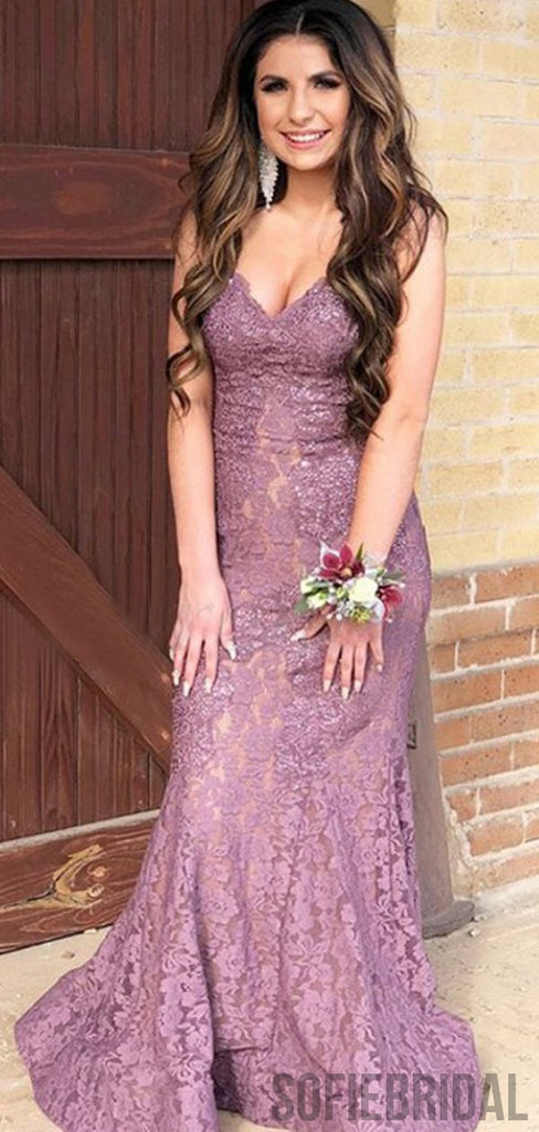 Sexy Mermaid Lace Long Prom Dresses, Popular Prom Dresses, PD0880