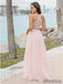 A-line V-neck Lace Back Long Cheap Bridesmaid Dresses, BD0575