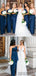 Lovely Knot Long Sheath Front Slit Bridesmaid Dresses, PD0911