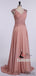 Dusty Pink Long A-line Chiffon Appliques Bridesmaid Dresses, PD0900