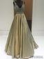 V-neck Beaded Long A-line Prom Dresses, Newest Prom Dresses, PD0816