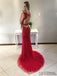 Bateau Rhinestone Prom Dresses, Red Mermaid Prom Dresses, Long Prom Dresses, Prom Dresses, PD0653