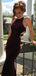 Sexy Mermaid Long Velvet Jewl Back Prom Dresses, PD0846