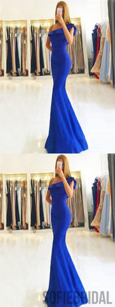 One Shoulder Prom Dresses, Royal Blue Prom Dresses, Mermaid Prom Dresses, PD0683