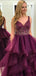 V-neck Beaded Long Prom Dresses, Popular Ball Gown, Prom Dresses, PD0755