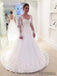 Long Sleeve Lace Backless A-line Cheap Wedding Dresses Online, WD338
