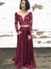 2 Pieces Prom Dresses, Long Sleeves Prom Dresses, Cheap Long Prom Dresses, PD0672