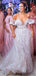 V-neck Long A-line Lon Train Lace Tulle Wedding Dresses, WD0284