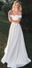 Off Shoulder Long A-line Satin Simple Wedding Dresses, WD0302