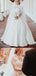 High Neck Long Sleeves Lace Satin Wedding Dresses, WD0288
