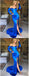 Royal Blue Prom Dresses, Mermaid Satin Prom Dresses, Long Sleeve Prom Dresses, Prom Dresses, PD0610