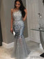 Gorgeous Silver Rhinestone Mermaid Prom Dresses, Sleeveless Prom Dresses, PD0766