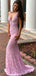 V-neck Lace Beaded Long Mermaid Prom Dresses, Cheap Prom Dresses, PD0772