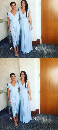 Spaghetti Beaded Light Blue Chiffon Prom Dresses, Formal Dresses, Evening Dresses, PD0473