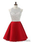 Cheap Halter Heavily Beaded Cute Red Homecoming Dresses 2018, CM475