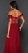 Off Shoulder Red Lace Side Slit Long A-line Prom Dresses, PD0824