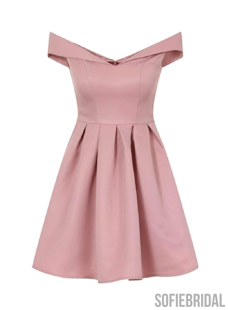 homecoming dresses under $100 Off Shoulder Pink Cheap 2018 Homecoming Dresses Under 100, CM401 – SofieBridal