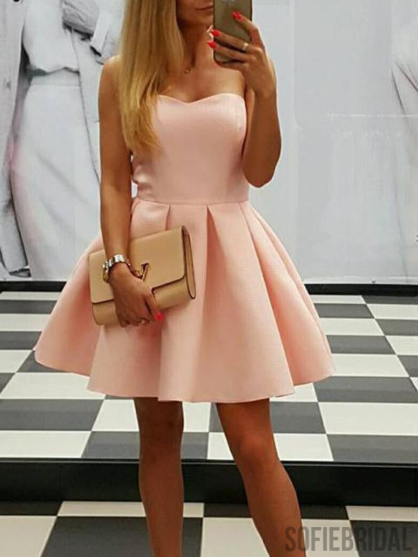 Sweetheart Pink Strapless 2018 Homecoming Dresses Under 100, CM409