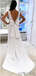 White V-neck Prom Dresses, Long Mermaid Prom Dresses, Cheap Prom Dresses, PD0742