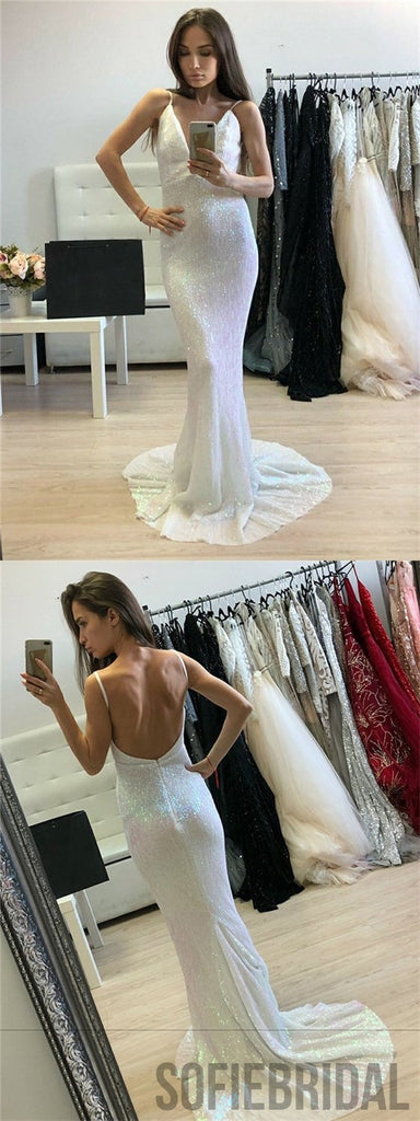 V-neck Prom Dresses, Sequin Prom Dresses, Mermaid Prom Dresses, Sexy Prom Dresses, PD0694