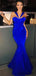 Simple Design Long Mermaid Royal Blue Prom Dresses, PD0938