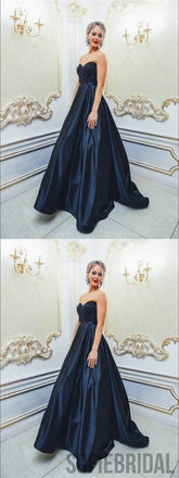 Sweetheart Beaded Prom Dresses, Satin Prom Dresses, Elegant Prom Dresses, Prom Dresses, PD0631