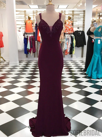 Lovely Sequin Tulle Cross Back Prom Dresses, Sexy Mermaid Prom Dresses, Formal Dresses, PD0380