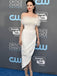 Angelina Jolie Inspired Ivory Feather Strapless Long Evening Dresses, PD0807