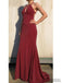 Red Shiny Long Sheath Sexy Prom Evening Dresses, PD0905