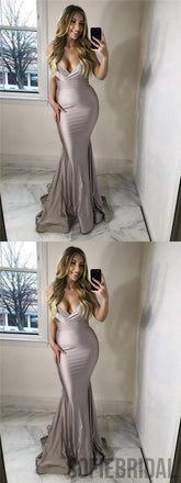 Long Mermaid Gray Beaded Sexy Luxury Prom Dresses, PD0920