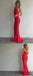 Halter Red Lace Prom Dresses, Mermaid Prom Dresses, Long Prom Dresses, Cheap Prom Dresses, PD0685
