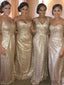 Mismatched Sequin Long Bridesmaid Dresses, Cheap Bridesmaid Dresses, PD0855