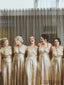 Mismatched Gold Sequin Long A-line Bridesmaid Dresses, PD0909