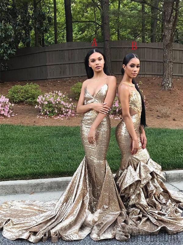 Sexy Sequin Sweetheart V-Neck Sleeveless Side Slit Mermaid Long Prom Dresses, PD0889 Sexy Sequin Sweetheart V-Neck Sleeveless Side Slit Mermaid Long Prom Dresses, PD0889